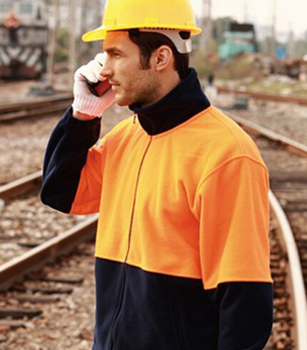 Unisex Adults Hi-Vis Full Zip Polar Fleece